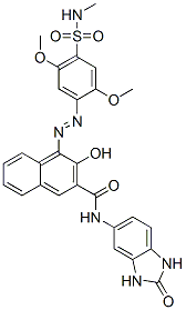 N-(2,3-dihydro-2-oxo-1H-benzimidazol-5-yl)-3-hydroxy-4-[[2,5-dimethoxy-4-[(methylamino)sulphonyl]phenyl]azo]naphthalene-2-carboxamide CAS#: 12225-08-0
