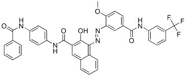 N-[4-(benzoylamino)phenyl]-3-hydroxy-4-[[2-methoxy-5-[[[3-(trifluoromethyl)phenyl]amino]carbonyl]phenyl]azo]naphthalene-2-carboxamide CAS#: 20981-12-8