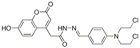 N-[[4-[bis(2-chloroethyl)amino]phenyl]methylideneamino]-2-(7-hydroxy-2 -oxo-chromen-4-yl)acetamide CAS#: 14522-20-4