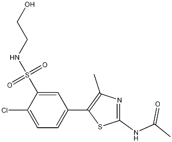 N-[5-[4-Chloro-3-[[(2-hydroxyethyl)amino]sulfonyl]phenyl]-4-methyl-2-thiazolyl]acetamide CAS#: 593960-11-3