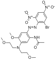 N-[5-[bis(2-methoxyethyl)amino]-2-[(2-bromo-4,6-dinitrophenyl)azo]-4-methoxyphenyl]acetamide CAS#: 26377-33-3