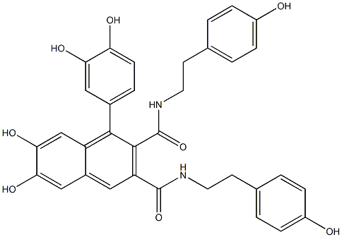 N,N'-Bis[2-(4-hydroxyphenyl)ethyl]-6,7-dihydroxy-1-(3,4-dihydroxyphenyl)naphthalene-2,3-dicarboxamide CAS#: 130508-46-2