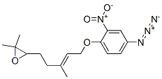 Oxirane, 3-[5-(4-azido-2-nitrophenoxy)-3-methyl-3-pentenyl]-2,2-dimeth yl-, (E)-.+/-.- CAS#: 106929-47-9