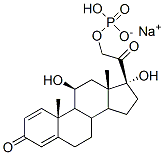 Pregna-1,4-diene-3,20-dione, 11,17-dihydroxy-21-(phosphonooxy)-, monosodium salt, (11beta)- CAS#: 2681-16-5