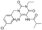 Propanamide,  N-[6-amino-1-[(4-chlorophenyl)methyl]-3-ethyl-1,2,3,4-tetrahydro-2,4-dioxo-5-pyrimidinyl]-2-methyl- CAS#: 257939-29-0