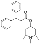 Propionic acid, 3,3-diphenyl-, 1,2,2,6,6-pentamethyl-4-piperidinyl est er CAS#: 20811-87-4