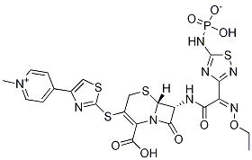 PyridiniuM, 4-[2-[[(6R,7R)-2-carboxy-7-[[(2Z)-2-(ethoxyiMino)-2-[5-(phosphonoaMino)-1,2,4-thiadiazol-3-yl]acetyl]aMino]-8-oxo-5-thia-1-azabicyclo[4.2.0]oct-2-en-3-yl]thio]-4-thiazolyl]-1-Methyl-, inner salt CAS#: 229016-73-3
