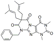 Pyrimido[2,1-f]purine-2,4,6,8(1H,3H,7H,9H)-tetrone,  1,3-dimethyl-7,7-bis(3-methyl-2-butenyl)-9-(phenylmethyl)-  (9CI) CAS#: 107569-03-9