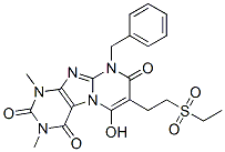 Pyrimido[2,1-f]purine-2,4,8(1H,3H,9H)-trione,  7-[2-(ethylsulfonyl)ethyl]-6-hydroxy-1,3-dimethyl-9-(phenylmethyl)- CAS#: 102212-69-1