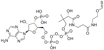 S-[2-[3-[[4-[[[(2R,3S,4R,5R)-5-(6-aminopurin-9-yl)-4-hydroxy-3-phosphonooxyoxolan-2-yl]methoxy-hydroxyphosphoryl]oxy-hydroxyphosphoryl]oxy-2-hydroxy-3,3-dimethylbutanoyl]amino]propanoylamino]ethyl] methanethioate CAS#: 13131-49-2