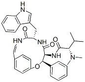 (S)-2-Dimethylamino-N-[(3R,4S,7S)-7-(1H-indol-3-ylmethyl)-5,8-dioxo-3-phenyl-2-oxa-6,9-diazabicyclo[10.2.2]hexadeca-10,12,14(1),15-tetren-4-yl]-3-methylbutanamide CAS#: 18397-13-2