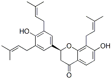 [S,(-)]-2,3-Dihydro-7-hydroxy-2-[4-hydroxy-3,5-bis(3-methyl-2-butenyl)phenyl]-8-(3-methyl-2-butenyl)-4H-1-benzopyran-4-one CAS#: 23057-55-8