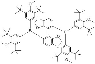 (S)-(+)-5,5'-Bis[di(3,5-di-t-butyl-4-methoxyphenyl)phosphino]-4,4'-bi-1,3-benzodioxole,min.98%(S)-DTBM-SEGPHOS CAS#: 210169-40-7