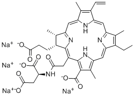 Tetrasodium (2S)-2-((((7S,8S)-3-carboxylato-7-(2-carboxylatoethyl)-13-ethenyl-18-ethyl-2,8,12,17-tetramethyl-7,8-dihydroporphyrin-5-yl)acetyl)amino)butanedioate CAS#: 220201-34-3