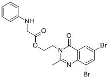 beta-(6,8-Dibromo-2-methyl-3,4-dihydro-4-oxoquinazolin-3-yl)ethyl anil inoacetate CAS#: 110022-76-9