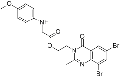 beta-(6,8-Dibromo-2-methyl-3,4-dihydro-4-oxoquinazolin-3-yl)ethyl p-an isidinoacetate CAS#: 110009-16-0