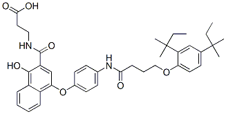 beta-Alanine,  N-[[4-[4-[[4-[2,4-bis(1,1-dimethylpropyl)phenoxy]-1-oxobutyl] amino]phenoxy]-1-hydroxy-2-naphthalenyl]carbonyl] CAS#: 111631-47-1