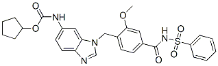 cyclopentyl N-[3-[[4-(benzenesulfonylcarbamoyl)-2-methoxy-phenyl]methy l]benzoimidazol-5-yl]carbamate CAS#: 107786-78-7