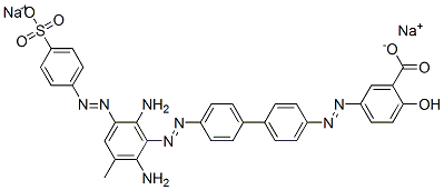 disodium 5-[[4'-[[2,6-diamino-3-methyl-5-[(4-sulphonatophenyl)azo]phenyl]azo][1,1'-biphenyl]-4-yl]azo]salicylate CAS#: 2586-58-5