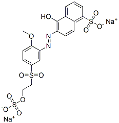 disodium 5-hydroxy-6-[[2-methoxy-5-[[2-(sulphonatooxy)ethyl]sulphonyl]phenyl]azo]naphthalenesulphonate CAS#: 19526-81-9