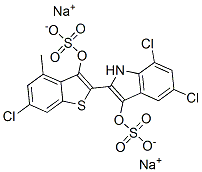 disodium 5,7-dichloro-2-[6-chloro-4-methyl-3-(sulphonatooxy)benzo[b]thien-2-yl]-1H-indol-3-yl sulphate CAS#: 10241-20-0