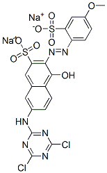 disodium 7-[(4,6-dichloro-1,3,5-triazin-2-yl)amino]-4-hydroxy-3-[(4-methoxy-2-sulphonatophenyl)azo]naphthalene-2-sulphonate CAS#: 25489-36-5