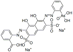 disodium hydrogen 2-[[7-[(2-arsonophenyl)azo]-1,8-dihydroxy-3,6-disulphonato-2-naphthyl]azo]benzoate CAS#: 14674-83-0