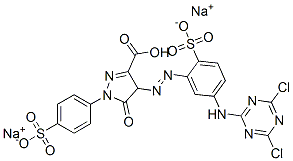 disodium hydrogen 4-[[5-[(4,6-dichloro-1,3,5-triazin-2-yl)amino]-2-sulphonatophenyl]azo]-4,5-dihydro-5-oxo-1-(4-sulphonatophenyl)-1H-pyrazole-3-carboxylate CAS#: 14552-81-9