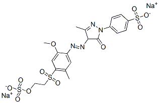 disodium p-[4,5-dihydro-4-[[2-methoxy-5-methyl-4-[[2-(sulphonatooxy)ethyl]sulphonyl]phenyl]azo]-3-methyl-5-oxo-1H-pyrazol-1-yl]benzenesulphonate CAS#: 25664-81-7