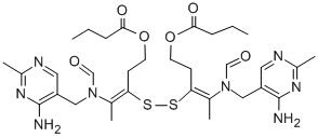 dithiobis[3-[1-[[(4-amino-2-methylpyrimidin-5-yl)methyl]formylamino]ethylidene]propane-3,1-diyl] dibutyrate CAS#: 18481-23-7