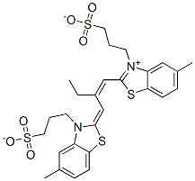 hydrogen 5-methyl-2-[2-[[5-methyl-3-(3-sulphonatopropyl)-3H-benzothiazol-2-ylidene]methyl]but-1-enyl]-3-(3-sulphonatopropyl)benzothiazolium CAS#: 23368-55-0
