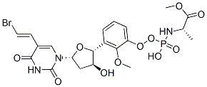 methyl (2S)-2-[[[(2R,3S,5R)-5-[5-[(E)-2-bromoethenyl]-2,4-dioxo-pyrimidin-1-yl]-3-hydroxy-oxolan-2-yl]methoxy-phenoxy-phosphoryl]amino]propanoate CAS#: 232925-18-7