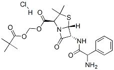 (pivaloyloxy)methyl [2S-[2alpha,5alpha,6beta(S*)]]-6-(2-amino-2-phenylacetamido)-3,3-dimethyl-7-oxo-4-thia-1-azabicyclo[3.2.0]heptane-2-carboxylate monohydrochloride CAS#: 26309-95-5