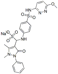 sodium 2,3-dihydro-alpha-[[4-[[(6-methoxypyridazin-3-yl)amino]sulphonyl]phenyl]amino]-1,5-dimethyl-3-oxo-2-phenyl-1H-pyrazole-4-methanesulphonate CAS#: 13061-27-3