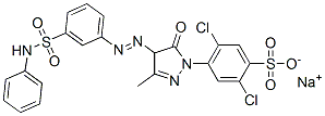 sodium 4-[4-[[3-(anilinosulphonyl)phenyl]azo]-4,5-dihydro-3-methyl-5-oxo-1H-pyrazol-1-yl]-2,5-dichlorobenzenesulphonate CAS#: 15792-51-5