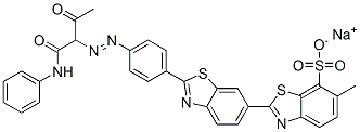 sodium 6-methyl-2'-[4-[[2-oxo-1-[(phenylamino)carbonyl]propyl]azo]phenyl][2,6'-bibenzothiazole]-7-sulphonate CAS#: 10190-69-9