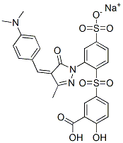 sodium hydrogen 5-[[2-[4-[[4-(dimethylamino)phenyl]methylene]-4,5-dihydro-3-methyl-5-oxo-1H-pyrazol-1-yl]-4-sulphonatophenyl]sulphonyl]salicylate CAS#: 24221-19-0