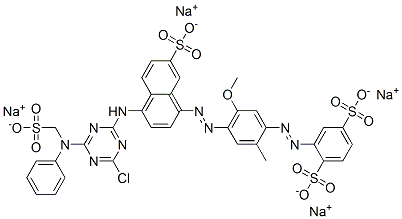 tetrasodium 2-[[4-[[4-[[4-chloro-6-[N-(sulphonatomethyl)anilino]-1,3,5-triazin-2-yl]amino]-7-sulphonato-1-naphthyl]azo]-5-methoxy-o-tolyl]azo]benzene-1,4-disulphonate CAS#: 29779-15-5