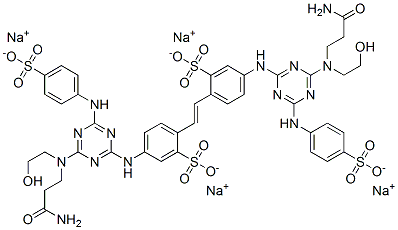 tetrasodium 4,4'-bis[[4-[(2-carbamoylethyl)(2-hydroxyethyl)amino]-6-(p-sulphonatoanilino)-1,3,5-triazin-2-yl]amino]stilbene-2,2'-disulphonate CAS#: 29637-52-3