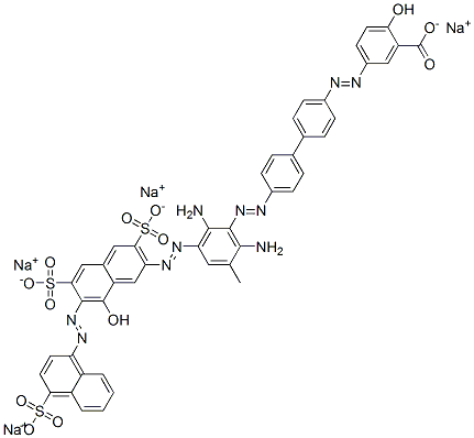 tetrasodium 5-[[4'-[[2,6-diamino-3-[[8-hydroxy-3,6-disulphonato-7-[(4-sulphonato-1-naphthyl)azo]-2-naphthyl]azo]-5-tolyl]azo][1,1'-biphenyl]-4-yl]azo]salicylate CAS#: 2429-81-4
