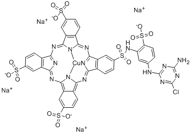 tetrasodium [[[[5-[(4-amino-6-chloro-1,3,5-triazin-2-yl)amino]-2-sulphophenyl]amino]sulphonyl]-29H,31H-phthalocyaninetrisulphonato(6-)-N29,N30,N31,N32]cuprate(4-) CAS#: 12225-39-7
