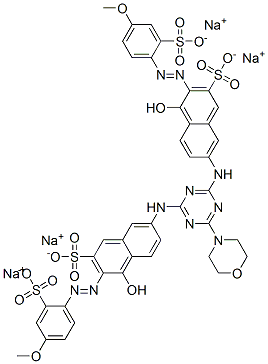 tetrasodium 7,7'-[[6-(morpholin-4-yl)-1,3,5-triazine-2,4-diyl]diimino]bis[4-hydroxy-3-[(4-methoxy-2-sulphonatophenyl)azo]naphthalene-2-sulphonate] CAS#: 2184-11-4