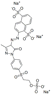 trisodium 2-[[4,5-dihydro-3-methyl-5-oxo-1-[4-[[2-(sulphonatooxy)ethyl]sulphonyl]phenyl]-1H-pyrazol-4-yl]azo]naphthalene-1,5-disulphonate CAS#: 20298-05-9