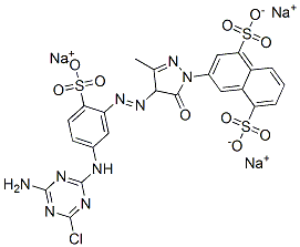 trisodium 3-[4-[[5-[(4-amino-6-chloro-1,3,5-triazin-2-yl)amino]-2-sulphonatophenyl]azo]-4,5-dihydro-3-methyl-5-oxo-1H-pyrazol-1-yl]naphthalene-1,5-disulphonate CAS#: 13305-94-7