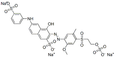 trisodium 4-hydroxy-3-[[2-methoxy-5-methyl-4-[[2-(sulphonatooxy)ethyl]sulphonyl]phenyl]azo]-6-[(3-sulphonatophenyl)amino]naphthalene-2-sulphonate CAS#: 25251-40-5