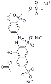 trisodium 5-(acetylamino)-4-hydroxy-3-[[4-methoxy-3-[[2-(sulphonatooxy)ethyl]sulphonyl]phenyl]azo]naphthalene-2,7-disulphonate CAS#: 22094-98-0
