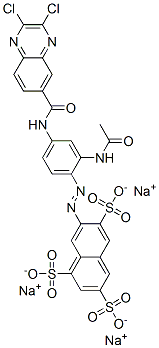 trisodium 7-[[2-(acetylamino)-4-[[(2,3-dichloro-6-quinoxalinyl)carbonyl]amino]phenyl]azo]naphthalene-1,3,6-trisulphonate CAS#: 2587-59-9