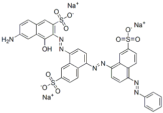 trisodium 8-[(7-amino-1-hydroxy-3-sulphonato-2-naphthyl)azo]-5-[[4-(phenylazo)-7-sulphonatonaphthyl]azo]naphthalene-2-sulphonate CAS#: 10134-33-5