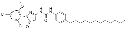 1-[1-(2,4-dichloro-6-methoxyphenyl)-4,5-dihydro-5-oxo-1H-pyrazol-3-yl]-3-(4-dodecylphenyl)urea CAS#: 33008-68-3