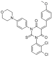 1-(2,3-Dichlorophenyl)-3-(4-(morpholino)phenyl)-5-(p-methoxybenzyliden e)thiobarbituric acid CAS#: 121608-26-2